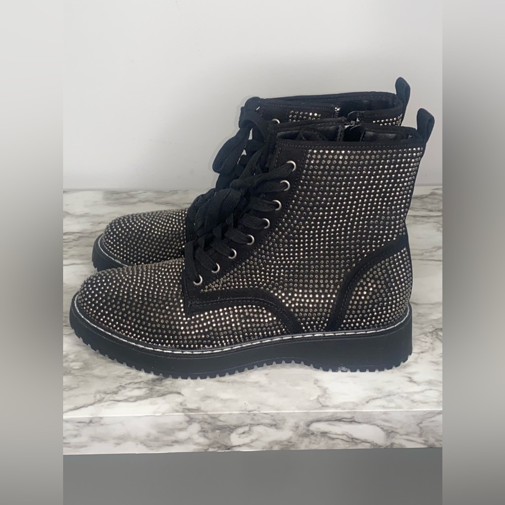 MADDEN GIRL RHINESTONE COMBAT BOOTS